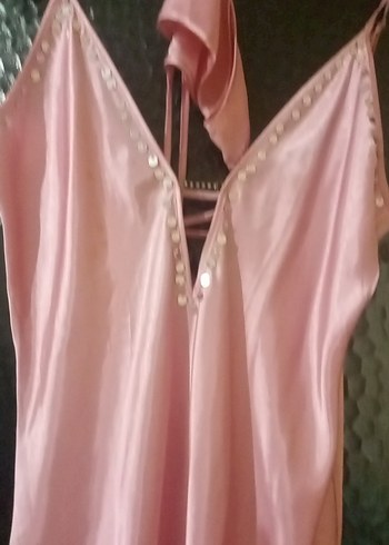 Pembe uzun kolsuz Bohem Kadın Gecelik - Görsel 2