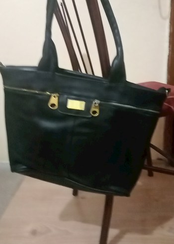 Siyah Deri Fermuarlı Kadın Çanta - Görsel 3