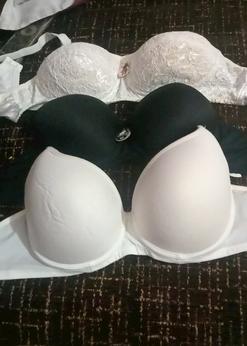 Beyaz ve siyah renkte Gothic Midi Sütyen - Görsel 2