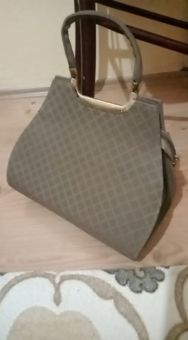 Gri Süet Kadın Çanta - Görsel 2