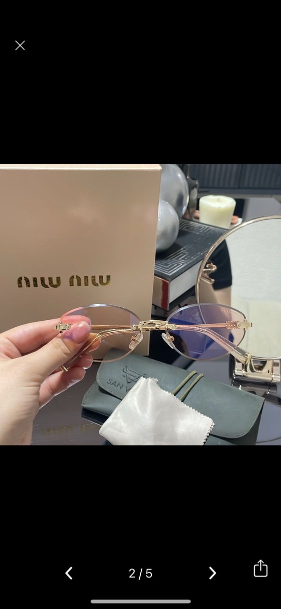 Miu Miu Pembe Oval Güneş Gözlüğü — görsel 2/4