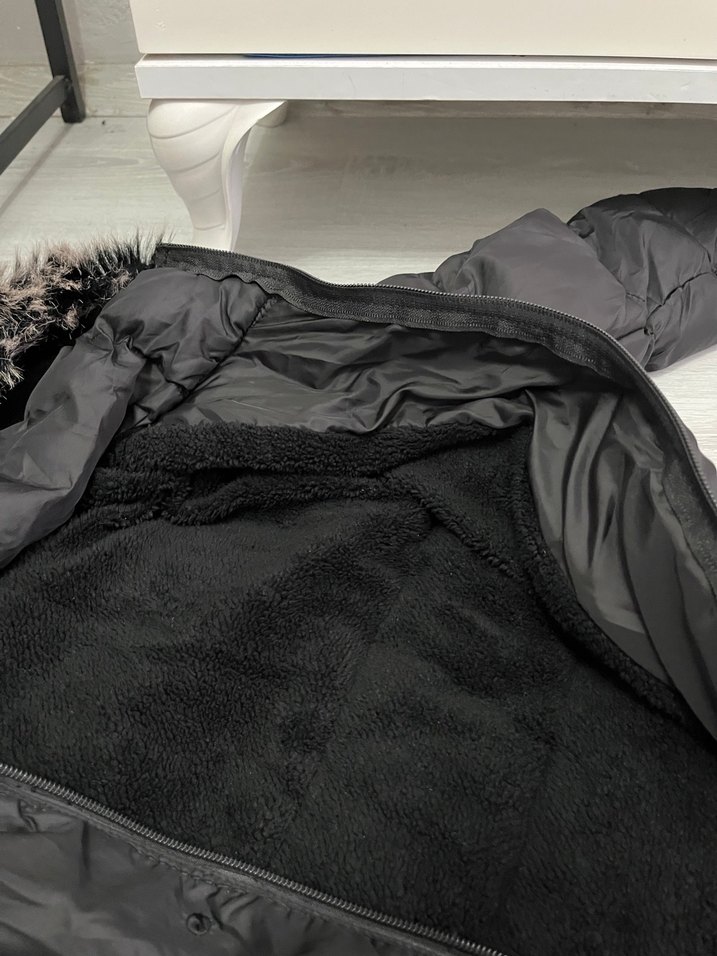 Kürklü Siyah Uzun Kışlık Mont - Görsel 3