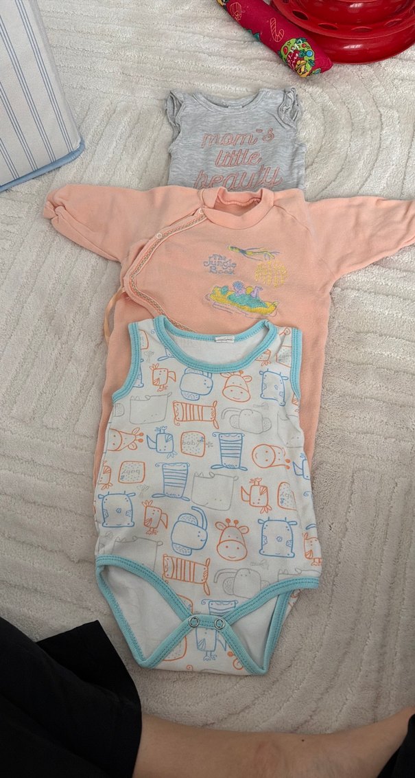 Pamuklu Bebek Hastane Kıyafeti Düğmeli - Görsel 3