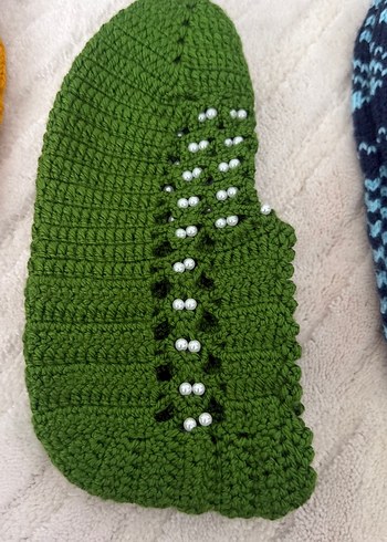 Renkli Nakışlı Kadın Triko Ev Terlikleri - Görsel 4