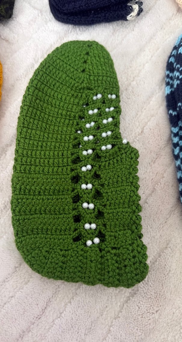 Renkli Nakışlı Kadın Triko Ev Terlikleri - Görsel 4