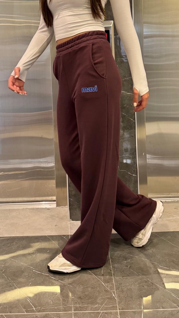 Kadın bordo Rahat Kesim Eşofman Altı - Görsel 2