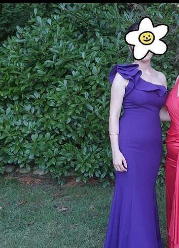 Mor tek omuz abiye