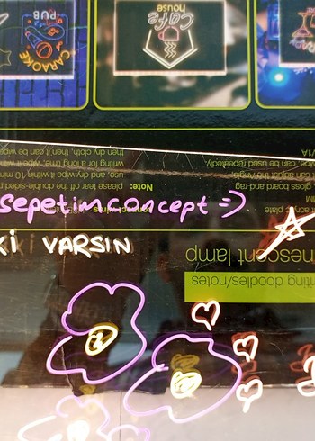 neon LED görünümlü ışıklı yazı tahtası - Görsel 4