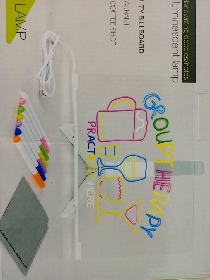 neon LED görünümlü ışıklı yazı tahtası - Görsel 5