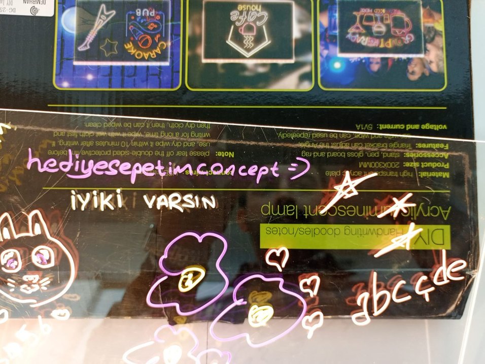 neon LED görünümlü ışıklı yazı tahtası - Görsel 2