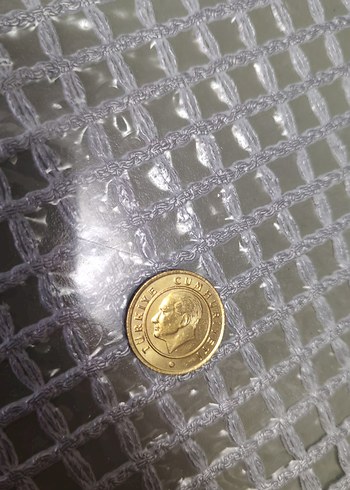 Altın rengi sarı 25 kuruş passız temiz. - Görsel 2