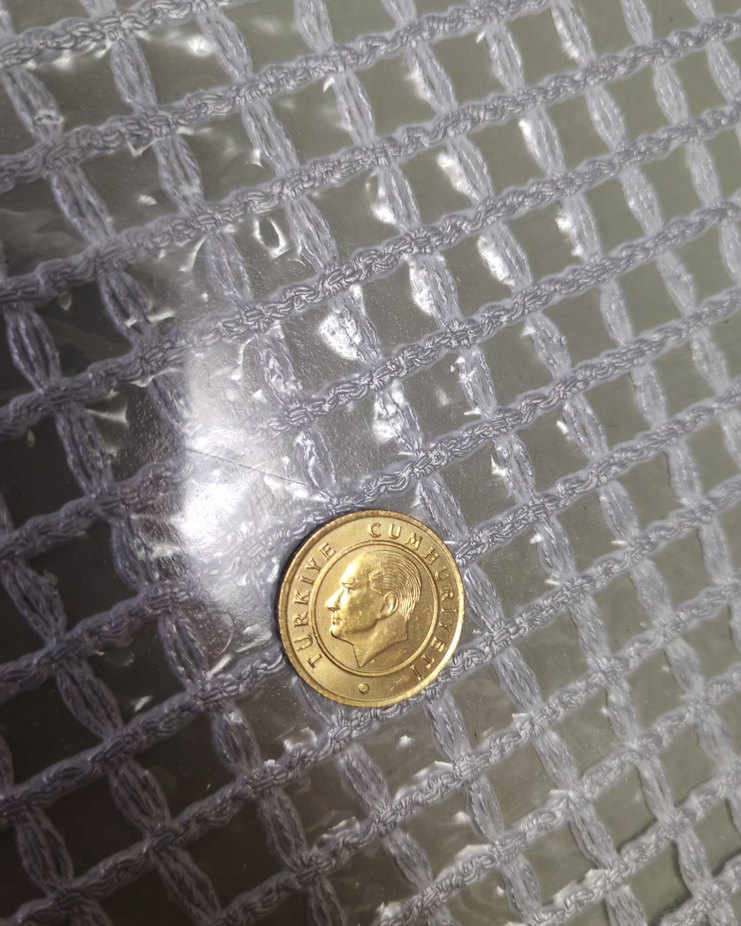 Altın rengi sarı 25 kuruş passız temiz. - Görsel 2