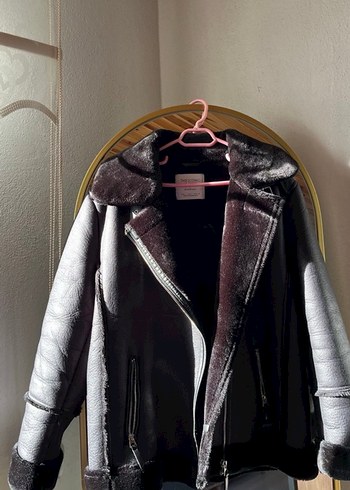 Kürk Detaylı Kahverengi Deri Kadın Ceket - Görsel 7