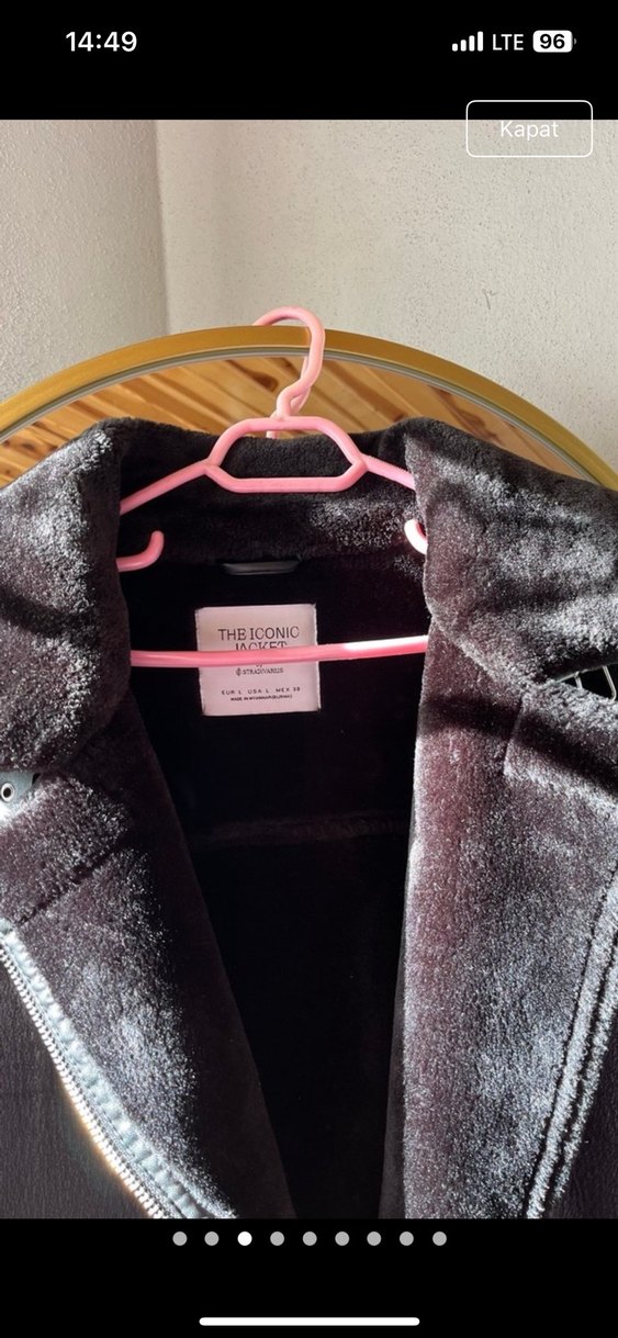 Kürk Detaylı Kahverengi Deri Kadın Ceket - Görsel 2