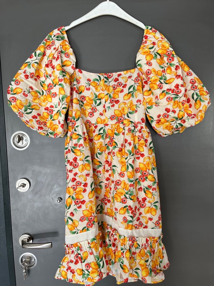 Renkli Çiçekli Bohem Mini Elbise - Görsel 3