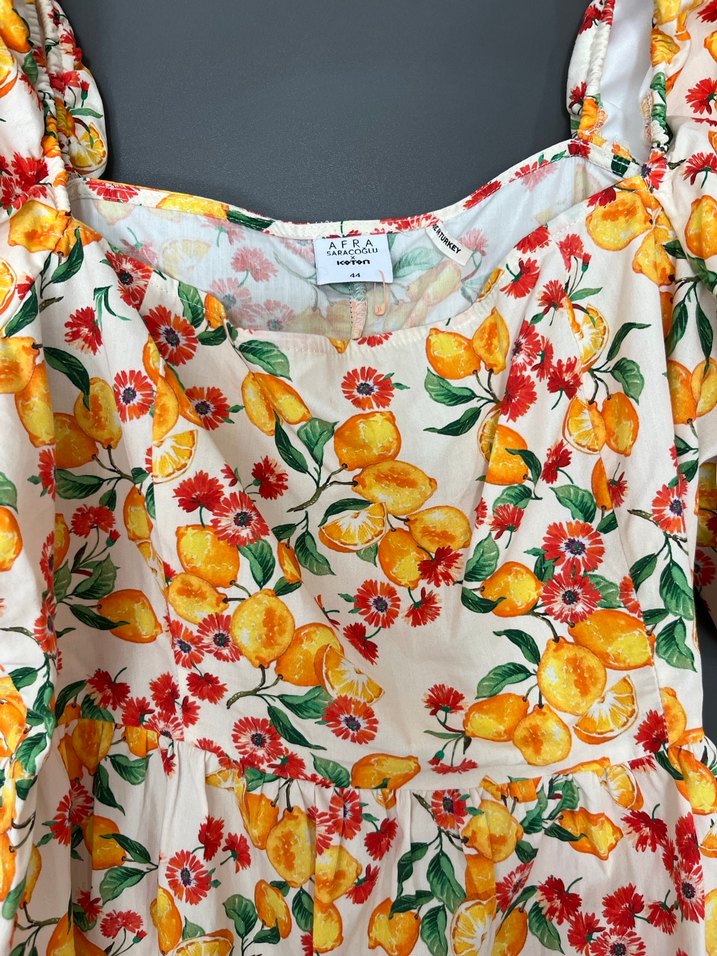 Renkli Çiçekli Bohem Mini Elbise - Görsel 2