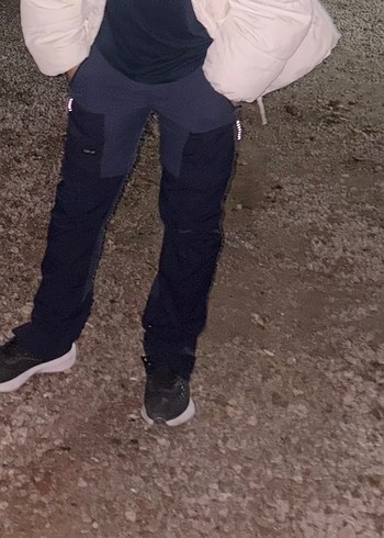 Erkek Mavi Bol Kesim Kemerli Spor Pantolon forklaz - Görsel 3