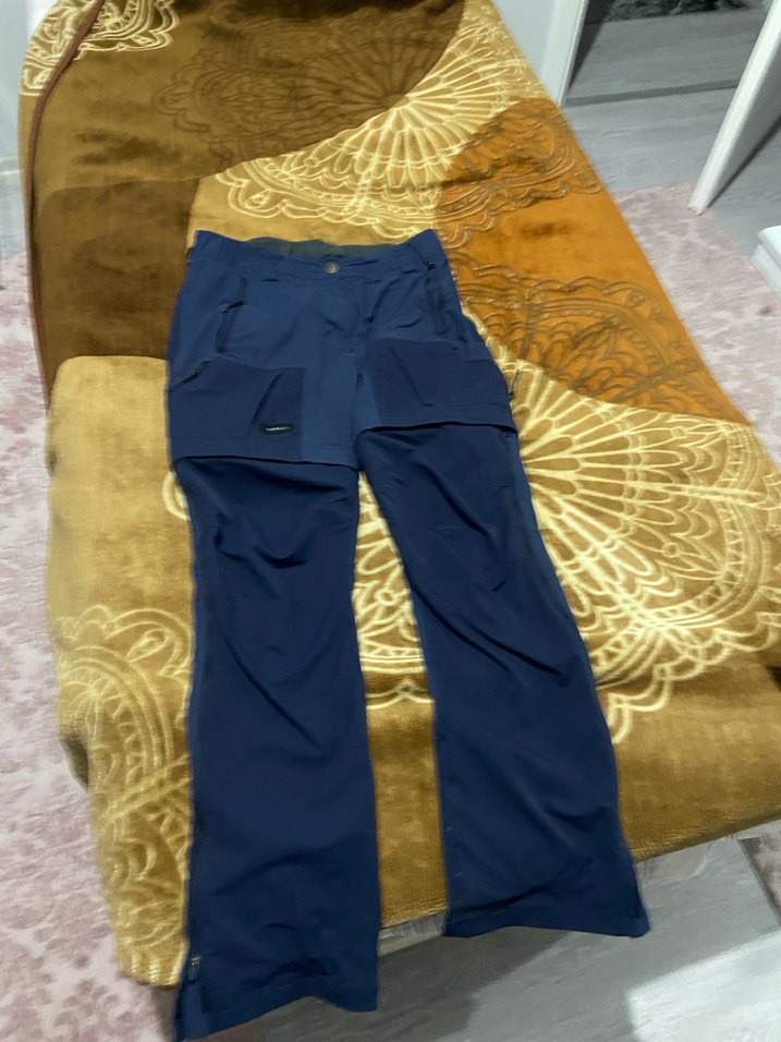 Erkek Mavi Bol Kesim Kemerli Spor Pantolon forklaz - Görsel 2