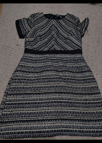 Bohem Gri Desenli Triko Midi Elbise - Görsel 2