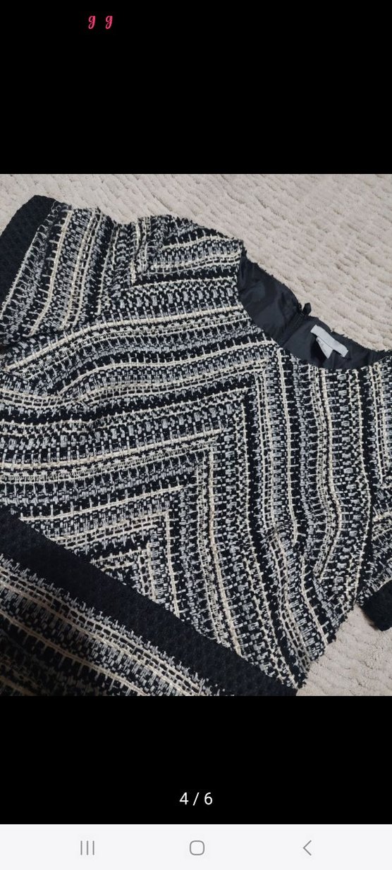 Bohem Gri Desenli Triko Midi Elbise - Görsel 3