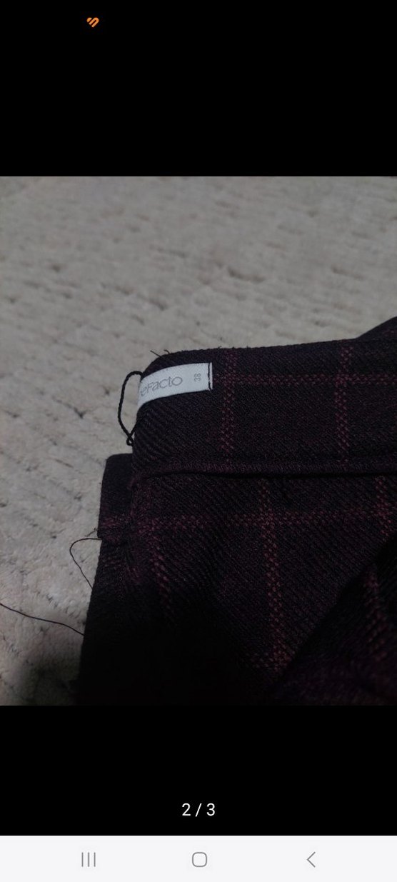 Bordo Kemerli Midi Kumaş Pantolon - Görsel 3