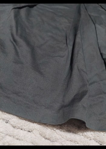 Siyah Drapeli Midi V Yaka Elbise - Görsel 4