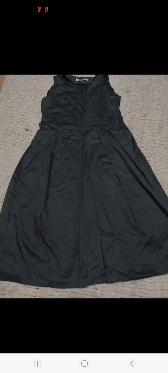 Siyah Drapeli Midi V Yaka Elbise - Görsel 3