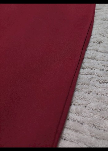 Bordo V Yakalı Midi Kadın Elbise - Görsel 4