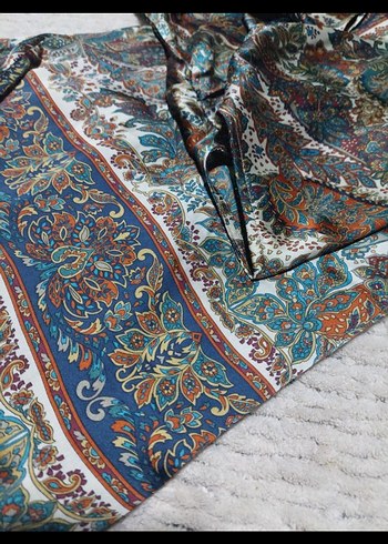 Bohem Çok Renkli  V Yaka Elbise - Görsel 4