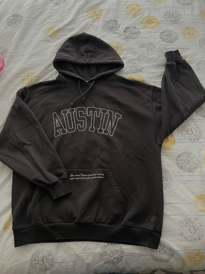 Koyu Gri Kapüşonlu Oversize Sweatshirt - Görsel 2