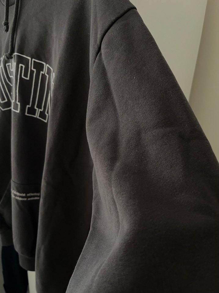 Koyu Gri Kapüşonlu Oversize Sweatshirt - Görsel 5