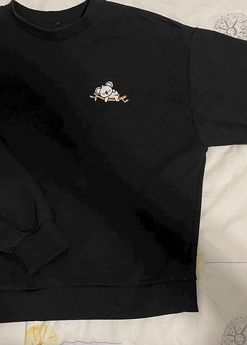 Siyah Baskılı Kadın Sweatshirt - Görsel 3