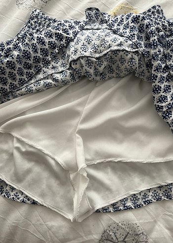 Nakışlı Fırfırlı Bohem Mini Etek - Görsel 2