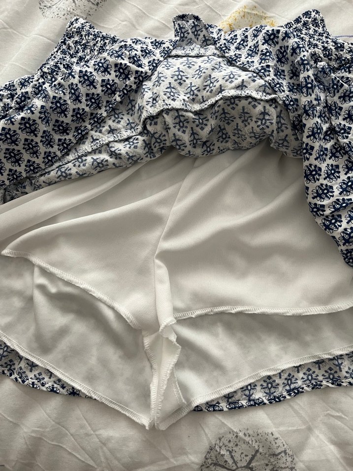 Nakışlı Fırfırlı Bohem Mini Etek - Görsel 2