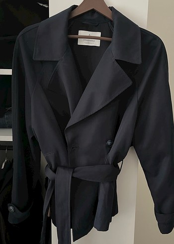 Kadın Lacivert Midi Trençkot Düğmeli - Görsel 3