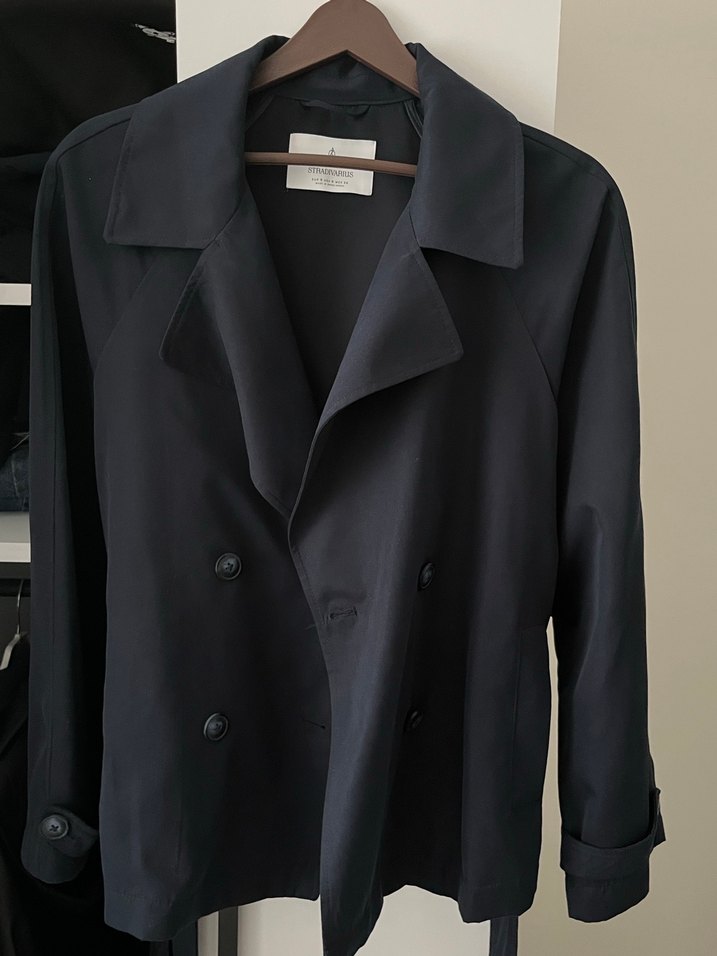 Kadın Lacivert Midi Trençkot Düğmeli - Görsel 2