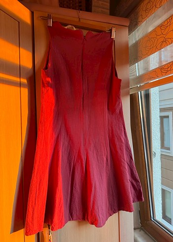 pembe kolsuz midi elbis - Görsel 2