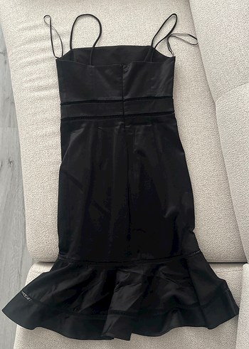 Siyah Drapeli Midi Strappy Elbise - Görsel 2