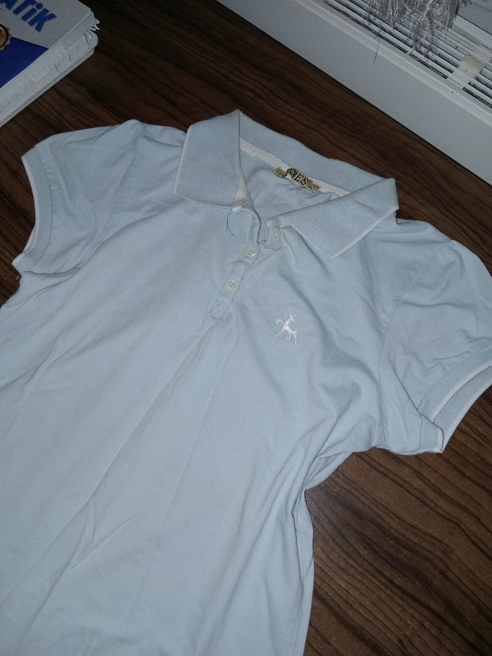 Kız Çocuk Beyaz Polo Yaka Tişört - Görsel 2