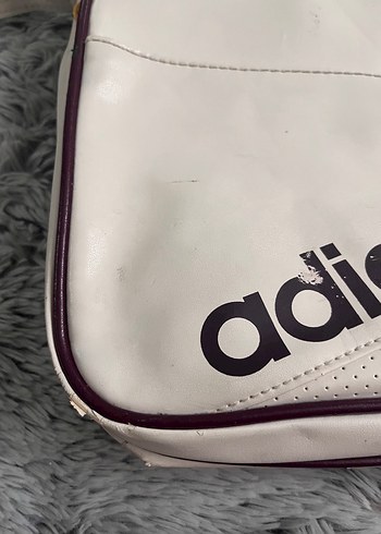  Beden beyaz Renk Beyaz Adidas Deri Spor Çantası vintage