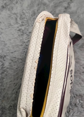 Adidas Beyaz Adidas Deri Spor Çantası vintage