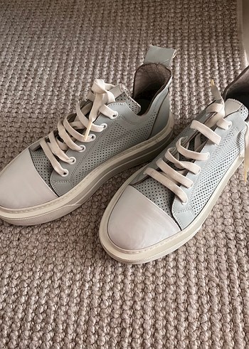 Diğer Gri Hakiki Deri Kadın Spor Ayakkabı converse model