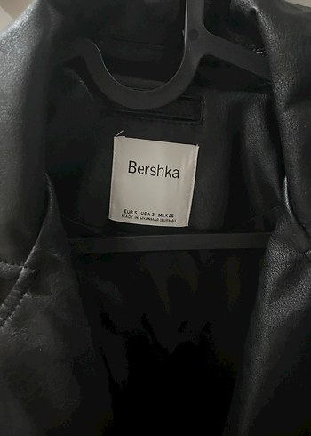 Siyah Deri Ceket Kadın Bershka - Görsel 3