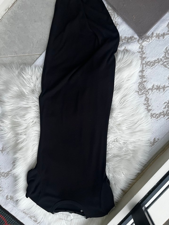 Siyah Uzun kısa kollu Elbise - Görsel 3