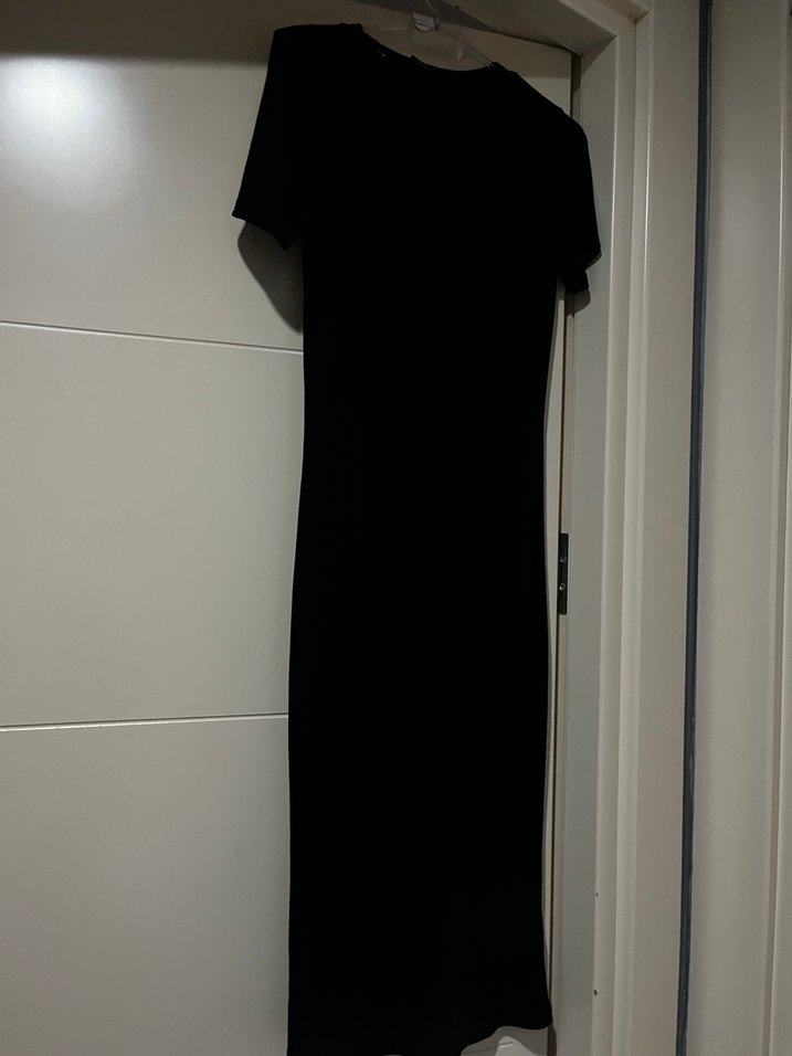 Siyah Uzun kısa kollu Elbise - Görsel 2