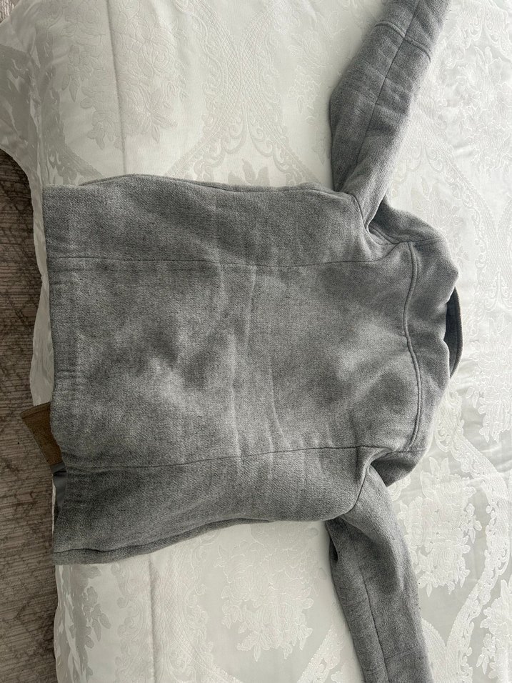 Erkek Gri Düğmeli Midi Kaban - Görsel 2