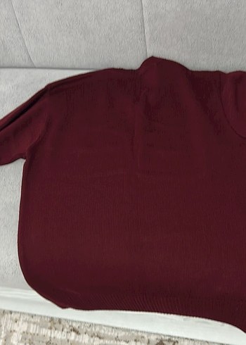 Bordo V Yaka Erkek Triko Kazak - Görsel 3