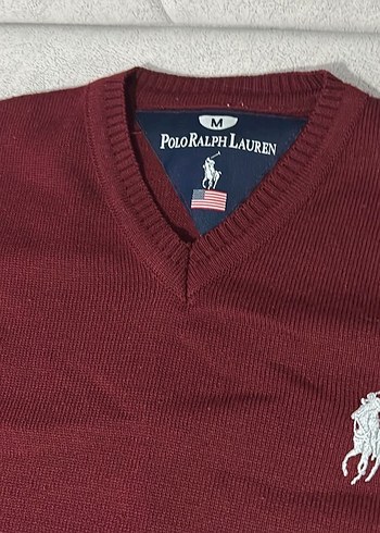 Bordo V Yaka Erkek Triko Kazak - Görsel 2