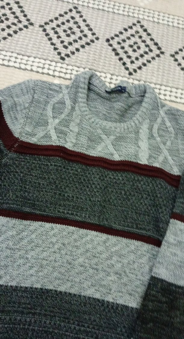 Gri Örgü Erkek Kazak - Görsel 2