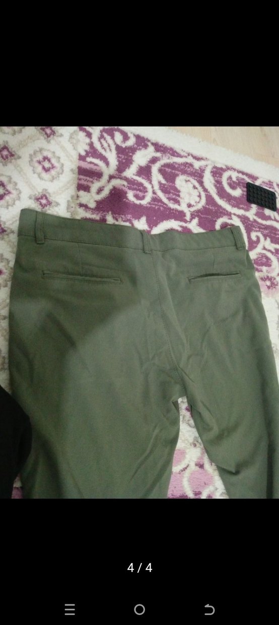 Erkek Yeşil Kemerli Regular Fit Pantolon - Görsel 4